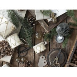 Cremefarvet tromme med ophng - lille 