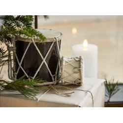 Cremefarvet tromme med ophng - lille 