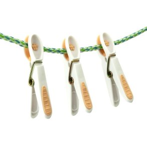 Tjklemme - Hvid med ferskenfarvet blomst