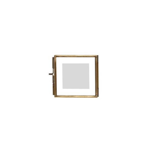 Glasramme antik messinglook 7,5x7,5 cm.