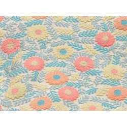 Pouch "Floral" - fersken/lime/tyrkis