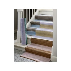 Stribet gulvtppe 60x90 cm. - lilla/gul