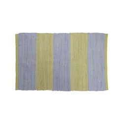 Stribet gulvtppe 60x90 cm. - lilla/gul