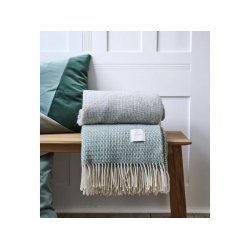 Uldplaid "Nest" - Dusty green