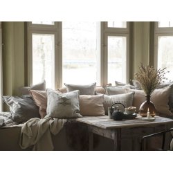 Pudebetrk velour 50x50 cm. - linnen