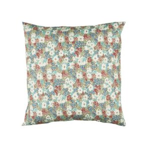 Pudebetrk 60x60 cm. - med rde, bl og hvide blomster