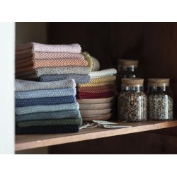 Strikkede karklude - mange farver