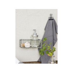 Strikket hndklde - dark grey