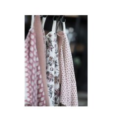 Viskestykke med blade - creme