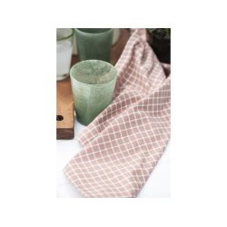 Viskestykke med tern - rosa