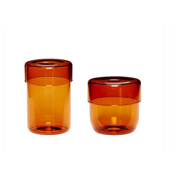 Opbevaringsglas - st af 2 - amber