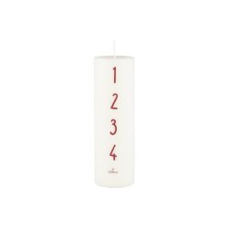 Adventslys hvid med rde tal