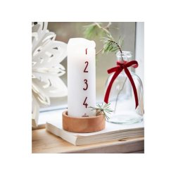Adventslys hvid med rde tal