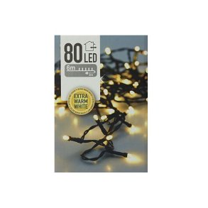 Lyskde - 80 prer - LEDlys - grn ledning