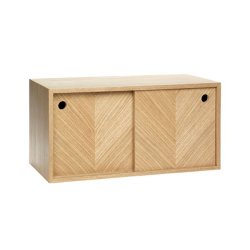 Skab med skydelger - egetr