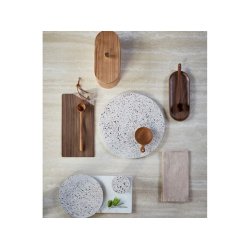 Terrazzo serveringsbrt rund - sand