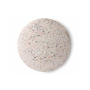 Terrazzo serveringsbrt rund - sand