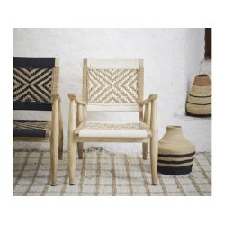 Gulvlber jute - hvid ternet