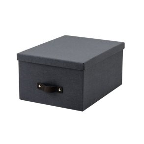 Arkivboks  - sort - mrk lder