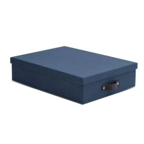 Arkivboks A4 - bl - mrk lder