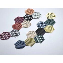 Silikone bordskner trekanter - denim