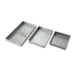 Galvaniseret bakke - 3x15x17 cm.