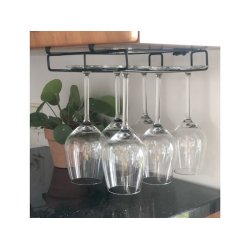 Glasholder til hylde - sort