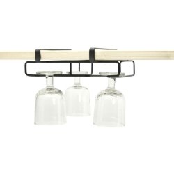 Glasholder til hylde - sort