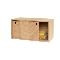 Skab med skydelger - egetr