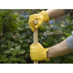 Havehandsker i lder - gul