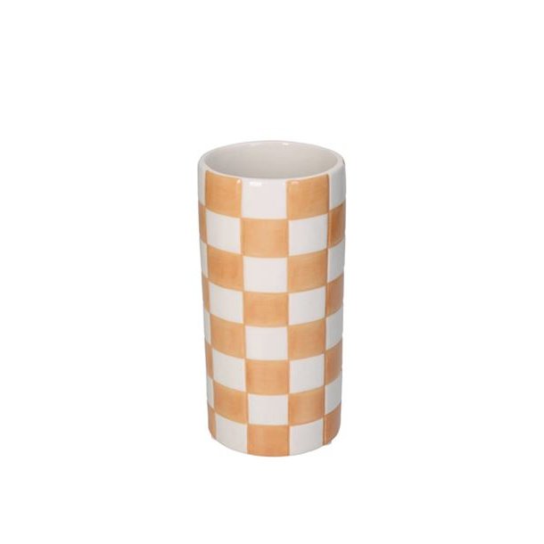 Keramikvase "Check" - orange