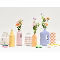 Keramikvase "Check" - orange