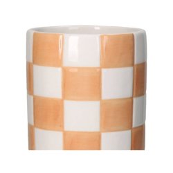 Keramikvase "Check" - orange
