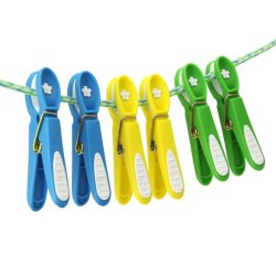 Tjklemme - Klar grn med hvid blomst