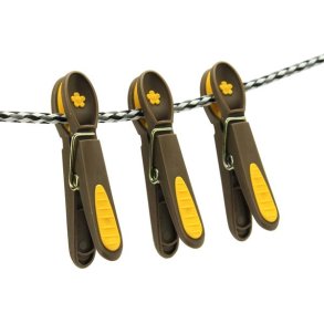 Tjklemme - Brun med gul blomst