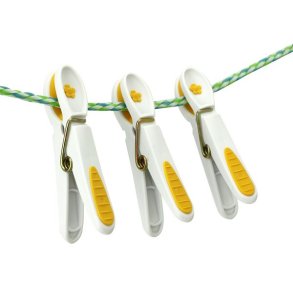 Tjklemme - Hvid med solgul blomst