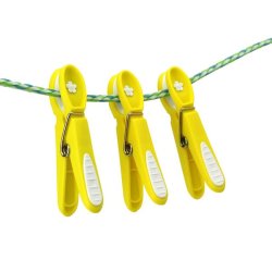 Tjklemme - Klar gul med hvid blomst