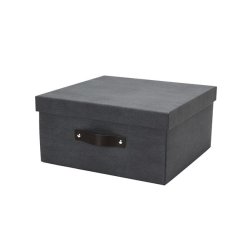 Arkivkasse - lav kvadratisk - sort - kanvas