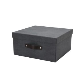 Arkivkasse - lav kvadratisk - sort - kanvas