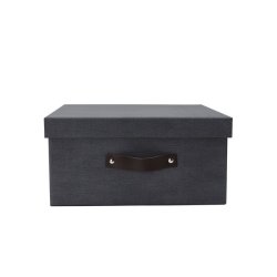 Arkivkasse - lav kvadratisk - sort - kanvas