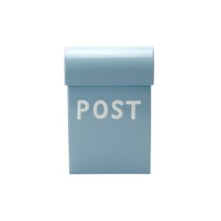Postkasse - lille - lysebl
