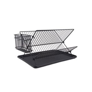 Opvaskestativ - metal - sort