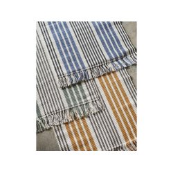 Gulvt�ppe stribet gr�n/gr� - 60x90cm.