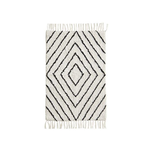 Badem�tte m. frynser - offwhite