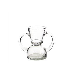 Glasvase - timeglasform m. hndtag 