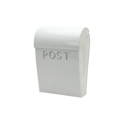 Postkasse - stor- hvid - med l�s