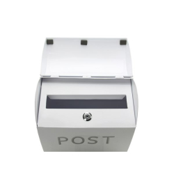 Postkasse - stor- hvid - med l�s