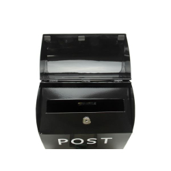 Postkasse med l�s - sort 