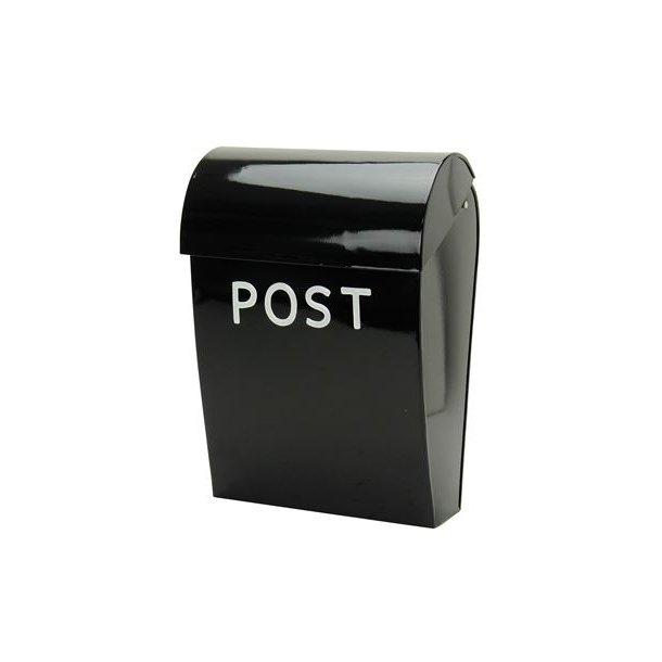 Postkasse stor, sort - uden ls