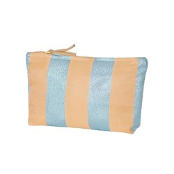 Pouch "Stripe" - nude/turqoise